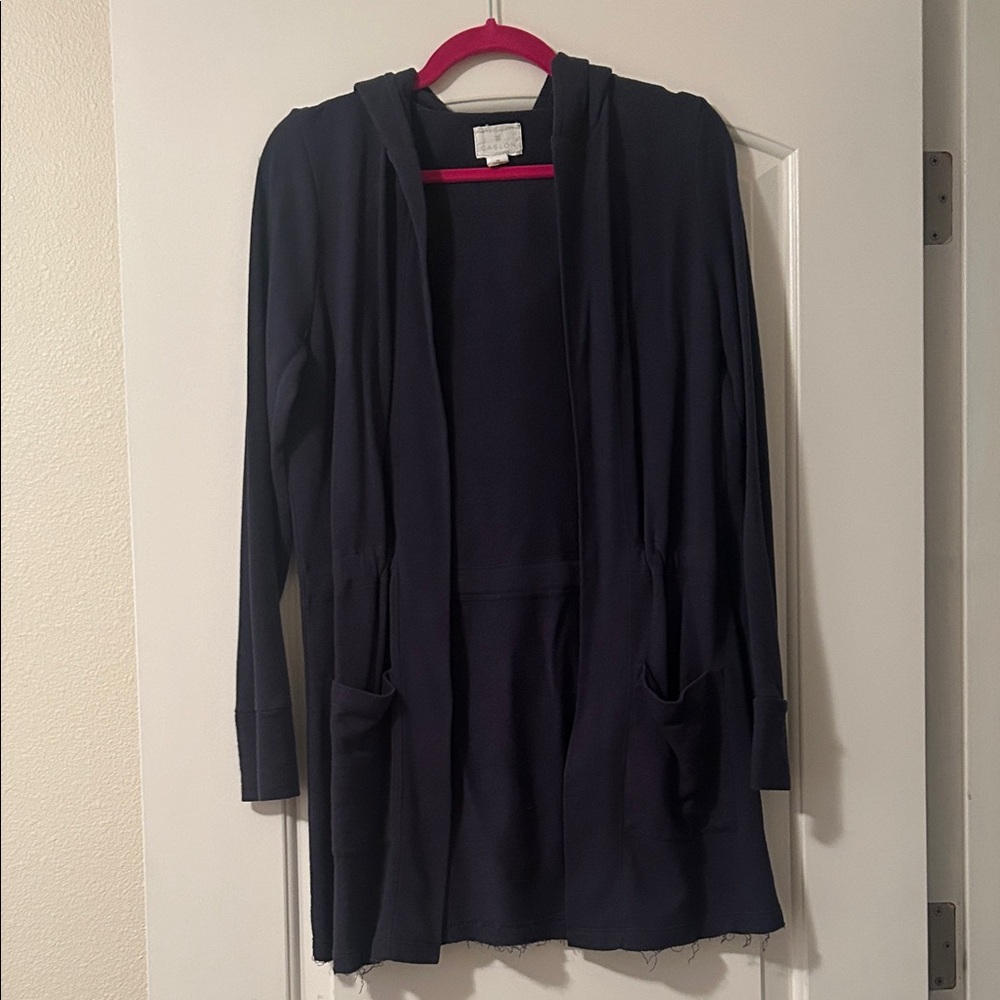 Caslon Navy Hooded Sweater with Pockets